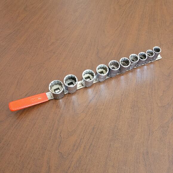 Vintage Craftsman USA Made 1/2" 10point metric socket set (15mm-27mm) - Picture 1 of 8